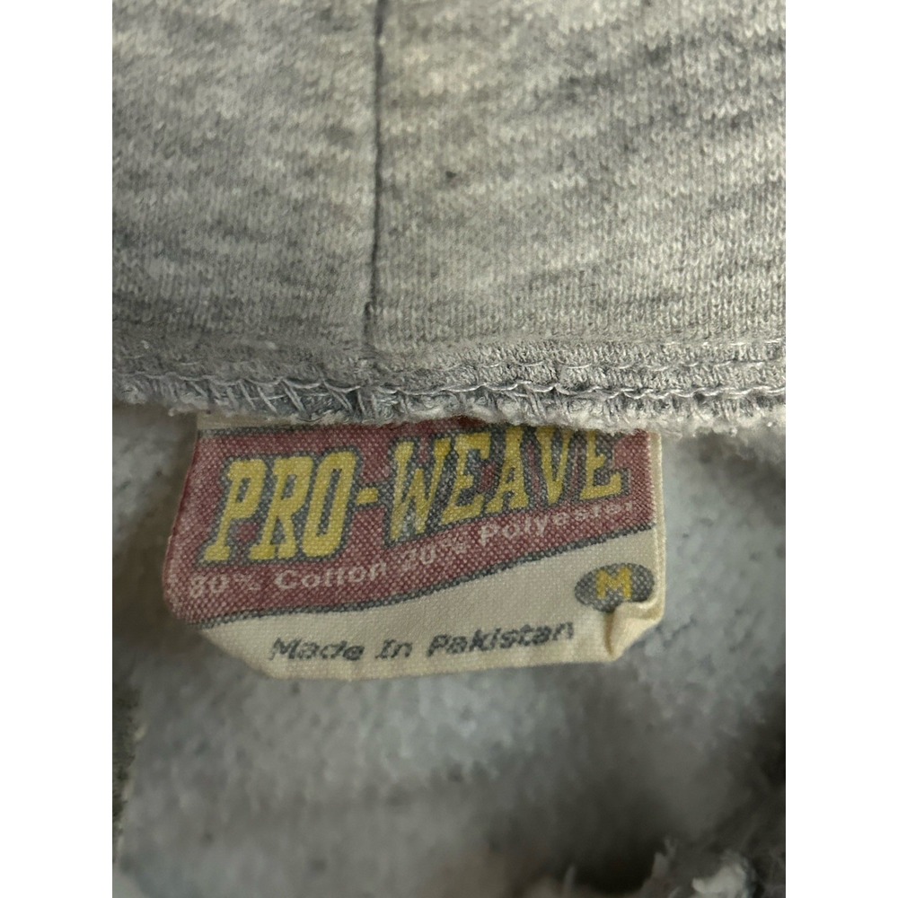 Vintage UConn Huskies Pro-Weave Hoodie Grey Medium Distressed College Sweatshirt - Picture 4 of 6